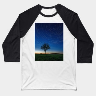 Lonely tree under stars emerging from the twilight glare Baseball T-Shirt